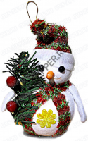 Снеговик маленький с елкой №1 | ОВС Швейная фурнитура