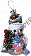 Снеговик маленький с елкой №2 | ОВС Швейная фурнитура