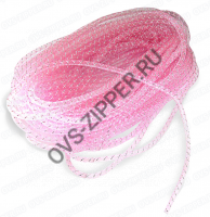 Шнур-сетка органза 8мм (розовая с серебром) | ОВС Швейная фурнитура