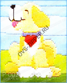 Набор для рукоделия из пластиковой канвы P-002 `Картина собачка` | ОВС Швейная фурнитура