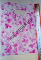 Пакет упаковочный(подарочный) большой(бело-розовый)(розы) | ОВС Швейная фурнитура