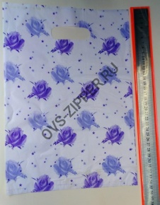 Пакет упаковочный(подарочный)большой(бело-фиолетовый) | ОВС Швейная фурнитура