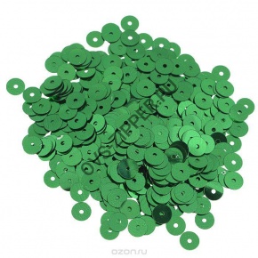 Пайетки-пришивные плоские 6 мм(зеленые) | ОВС Швейная фурнитура