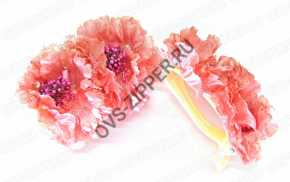 Зажим-прихват `цветок двойной` (розовый) | ОВС Швейная фурнитура