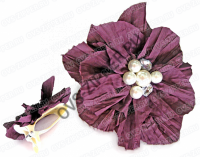 Зажим-прихват `цветок с жемчугом` (фиолетовый) | ОВС Швейная фурнитура