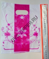 Пакет упаковочный(подарочный)средний(бело-розовый) | ОВС Швейная фурнитура