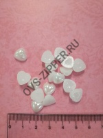 Полубусины жемчуг "Сердце"10*10мм(белые) | ОВС Швейная фурнитура