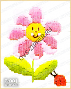 Набор для рукоделия из пластиковой канвы P-001 `Картина цветочек` | ОВС Швейная фурнитура