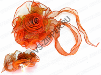 Зажим-прихват `роза-органза` (бронза) | ОВС Швейная фурнитура