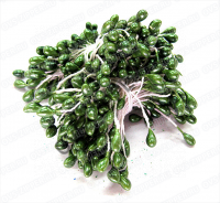 Тычинки перламутровые большие (темно-зеленые) | ОВС Швейная фурнитура