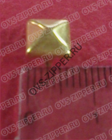 Шипы металл квадрат 11х11 мм (золото) | ОВС Швейная фурнитура