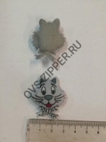 Аппликация пришивная "Кот"серый | ОВС Швейная фурнитура